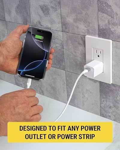 Scosche SHPDC20 20 W USB-C Fast Charging Wall Charger with 4 FT USB-C to Lightning Cable – Universal Compatibility for i Phone 12-16, i Pad, and Type-C Android Devices – Compact and Durable Power Solution for Home and Travel