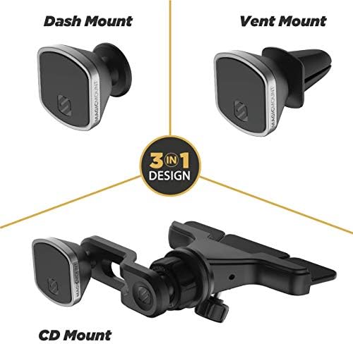 Scosche Magic Mount Select Dual Pack – Premium Magnetic Car Phone Holder for i Phone & Android – Secure 360° Adjustable Mount for Hands-Free Driving – Ideal for Dash & Window Use – Durable Design for Enhanced Compatibility & Safety