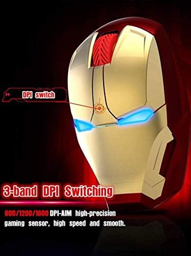 Transform Your Workspace with the Mikayoo Ergonomic Wireless Mouse – Stylish Iron Man Design for Ultimate Comfort and Performance, 2.4 GHz Connectivity with USB Nano Receiver, 50 ft Wireless Range for Laptops, PCs, and Mac Books – Perfect for Gaming and Productivity