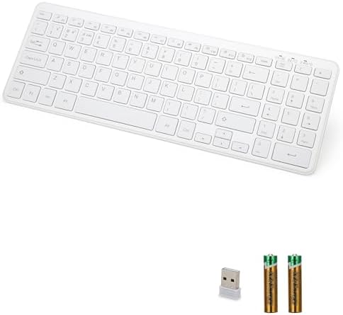 Universal Wireless Bluetooth Keyboard with Ergonomic Design, Dual USB & Bluetooth Connectivity, Number Pad & Media Hotkeys – Perfect for Windows Laptops, Tablets & More, Enhancing Productivity & Comfort