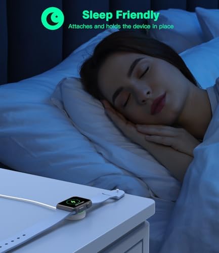 Yootech Magnetic Wireless Charger for Apple Watch – Ultra-Fast Portable Charging Solution for Travelers – Lightweight, Durable Design for Effortless On-the-Go Power – Fully Compatible with All Apple Watch Models Including Series Ultra/10/9/8/7/6/SE/5/4/3/2 – Experience Hassle-Free, Cable-Free Convenience While Maximizing Your Device’s Efficiency