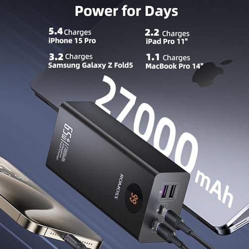 ROMOSS 30000 m Ah High-Capacity Power Bank with 22.5 W Fast Charging – Versatile Portable Charger for Multi-Device Compatibility including i Phone, i Pad Pro, Samsung – Triple Output & Input Design for Effortless Power Management on the Go