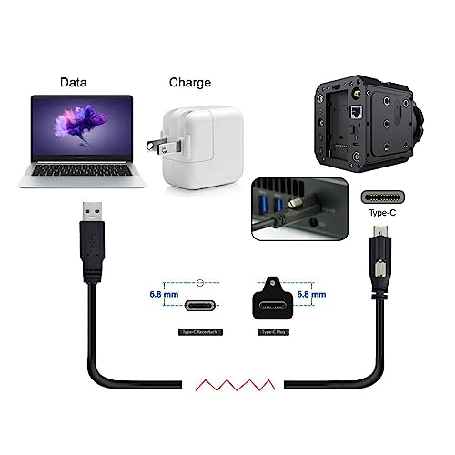 USB 3.1 Type-C Panel Mount Cable with Locking Connector – 5 M Data Transfer Cable for Cameras and Devices, Enhanced Compatibility for Seamless Connectivity, Ideal for Photographers and Tech Enthusiasts