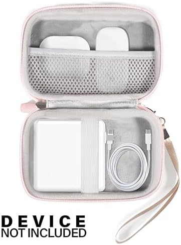 Premium Rose Gold Organizer Case for Sunveza 118 W USB-C Fast Charger – Sleek and Durable Semi-Hard Zippered Storage for Mac Book Pro and Apple Accessories – Shockproof, Water-Resistant Protection with Detachable Wristband – Ideal Travel Companion for Everyday Use – Compatible with Mag Safe and Type-C Hubs – Perfect for Your Essential Gadgets – Lightweight Design for Effortless Portability – Your Ultimate Solution for Charging Accessories – Guaranteed Quality with 100% Refund Promise – Transform Your Tech Organization and Protection Experience Today!