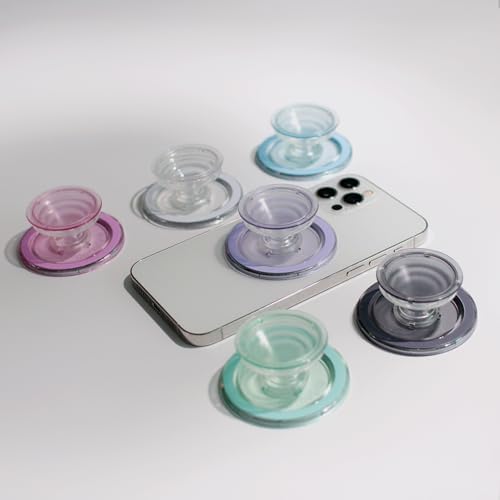 Vibrant Violet Mag Safe-Compatible Mobile Grip Stand – Stylish and Ergonomic Collapsible Accessory for Enhanced Usability – Transform Your Smartphone Experience with Trendy Translucent Design and Ultimate Comfort