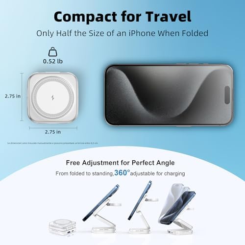 Revolutionize Your Charging Experience with AC Island 5-in-1 Portable Travel Wireless Charger – Fast 15 W Magnetic Stand for i Phone 16/15/14/13, Apple Watch & Air Pods, Includes 35 W Adapter, Ideal for On-the-Go Lifestyle and Enhanced Compatibility