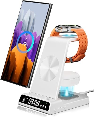 Ultimate 3-in-1 Wireless Charging Dock for Samsung: Fast Charge Galaxy S25 Ultra, Z Flip 7, and Galaxy Watch7 with Compact, Safe Design – Effortless Power-Up for Your Devices Anytime!
