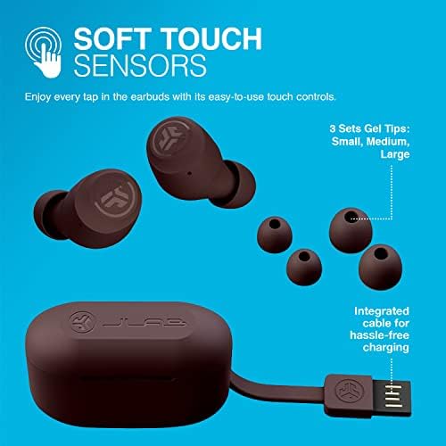 JLab Go Air Tones+ True Wireless Earbuds – Ultimate Bluetooth Audio Experience with 32+ Hours Playtime, Effortless Auto Pairing, Customizable EQ3 Sound Profiles, and Touch Control Functionality in Chic Earthtone Design – Ideal for Active Lifestyles and All-Day Wear Comfort