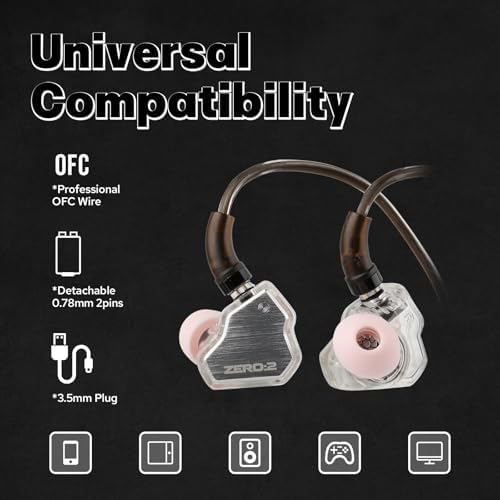 Discover the Linsoul 7 Hz x Crinacle Zero: 2 in Ear Monitor – Premium Wired Earbuds with Enhanced 10 mm Dynamic Driver for Superior Sound Clarity, Ideal for Musicians and Gamers. Featuring an OFC IEM Cable for Minimal Signal Loss and Maximum Durability, these Sleek Silver Earphones Offer Exceptional Bass Response and Crystal-Clear Highs. Designed for Versatile Compatibility Across Devices, the Ergonomic Build Ensures Extended Comfort for Long Listening Sessions. Elevate Your Audio Experience with These Professional-Grade Earbuds, Perfect for Studio Recording, Gaming, or Everyday Enjoyment. Experience Rich, Immersive Sound Quality That Transforms Your Music and Gaming Like Never Before. Optimize Your Listening Journey with the Linsoul 7 Hz x Crinacle Zero Earbuds – Where Style Meets Unmatched Performance.