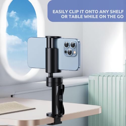 2 Pack Universal Airplane Phone Holder – Compact Hands-Free Cell Phone Stand for Travel, Cruising, and Driving – Mini Foldable Mount Compatible with i Phone, Samsung, and Android – Essential Travel Accessory for Easy Viewing and Navigation