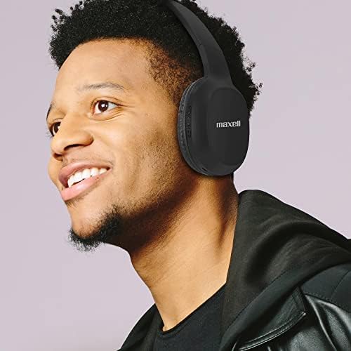 Maxell Bass 13 Wireless Over-Ear Headphones – Unleash Superior Sound Quality with Comfortable Fit and Built-In Microphone for Effortless Hands-Free Communication in Sleek Black Finish – Ideal for Music Lovers and Professionals on the Go