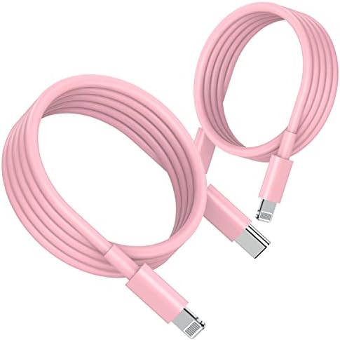 Premium 2 Pack USB C to Lightning Cable – 6 ft Apple MFi Certified Fast Charging Cord for i Phone 13/12/11 Pro/Max, Durable Power Delivery Charging Solution in Sleek Black – Unmatched Speed and Compatibility for On-the-Go Users