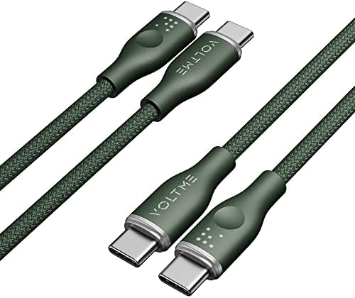 VOLTME 6 ft USB C to USB C Cable (2 Pack) – 60 W Fast Charger for Mac Book Pro 2020, Galaxy S21, i Pad Pro, and Nintendo Switch – Durable High-Speed USB 2.0 Charging Solution for Seamless Connectivity and Enhanced Performance
