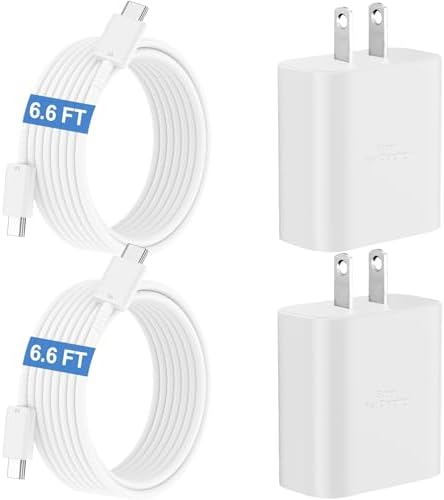 45 W Super Fast USB-C Charger with 6.6 ft Cable – Ultra-Fast Charging Adapter for Samsung Galaxy S24/S23/S22/S21/Note 20 – Stylish Deep Purple & Blue Design for Enhanced Device Performance and Safety