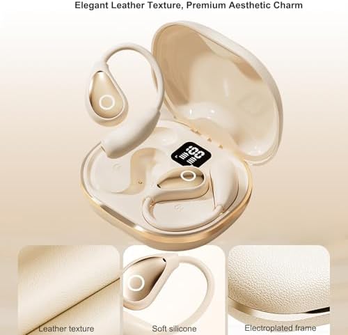 Open Ear Wireless Bluetooth Earbuds for Active Lifestyles – Advanced Air Conduction Technology, Superior Sweat Resistance, and Long-Lasting Battery in LED Charging Case – Ideal for Running, Safe Driving, and Daily Fitness Use