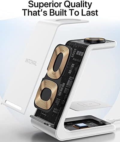 Intoval Wireless Charging Hub: Fast Qi-Certified Multi-Device Charger for Samsung Galaxy Note 20, S21, Watch 4/3, & Buds Pro – Sleek, Compact Design with Advanced Safety Features for Hassle-Free Power Solutions at Home or Office
