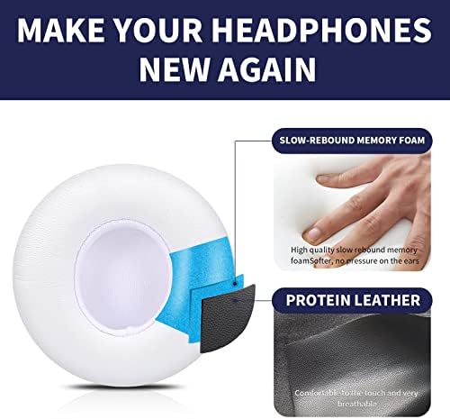 Damex Premium Thickened Replacement Ear Pads for Beats Solo 2/3 Wireless Headphones – Comfortable Red Earpads with Enhanced Sound Isolation and Easy Installation for Ultimate Listening Experience