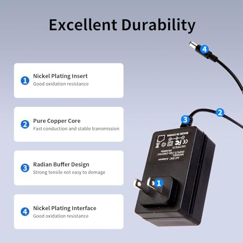 Universal 18 V AC/DC Power Adapter with 8 Interchangeable Jacks – 1 Amp Fast Charging Solution for Diverse Electronics from 100 m A to 1000 m A – Reliable Power Supply for Home, Office, and Travel Needs