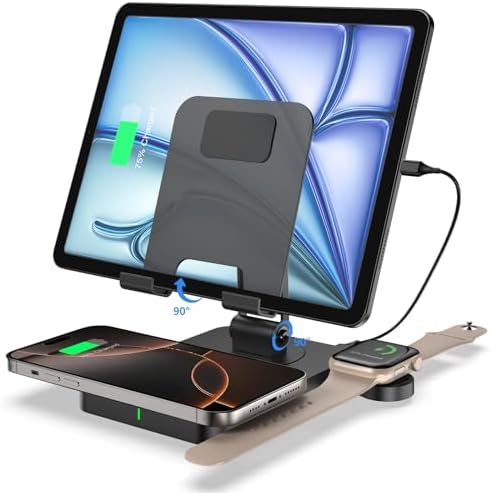 Revolutionary 3-in-1 Wireless Charging Station for Apple Devices – Fast Charging Hub for i Phone 16/15/14/13/12, Air Pods Pro 2, and Apple Watch Series 10/9/8/7 – Sleek Multi-Device Solution with Enhanced Compatibility and Safety Features for Home and Office Use