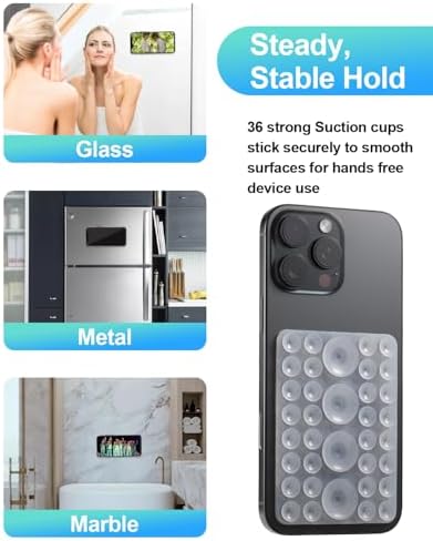 Revolutionary Silicone Octo Suction Cup Buddy Phone Mount – Hands-Free Multi-Function Grip for i Phone & Android Devices (Vibrant Blue, 5-Pack) – Ultimate Solution for Secure Navigation and Engaging Media Viewing