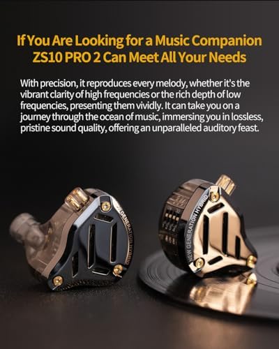 KZ ZS10 PRO 2 In-Ear Monitors: Premium High-Fidelity Gaming Earbuds with Custom Tuning Switch for Tailored Sound Experience – Featuring 1 Dynamic and 4 Balanced Armature Drivers for Exceptional Audio Clarity, Ergonomically Designed for All-Day Comfort, Integrated Microphone for Clear Communication, Compatible with Multiple Devices, and Stylish Black Finish for Enhanced Audio Engagement.