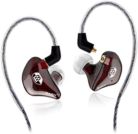 BASN Professional In-Ear Monitor Headphones with Detachable MMCX Earbuds – Dual Dynamic Drivers for Musicians | Noise-Isolating Audio Experience in Stylish Blue | Versatile Compatibility for Studio and Stage Use
