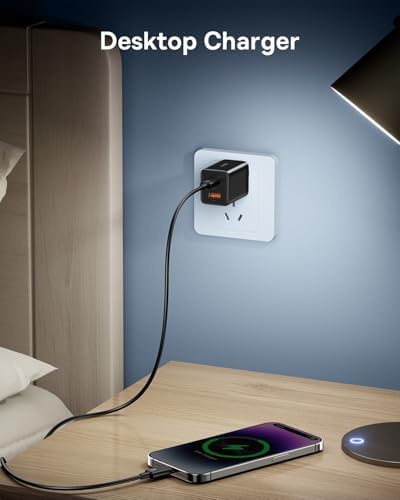 Baseus 30 W Dual Port USB C PD Charger Block – Ultra-Fast Charging Solution with Foldable Plug for i Phone 15 Series, i Pad Pro, Samsung Galaxy, and Pixel 6 – Compact Design for Travel and Home Use, Enhanced Safety Features for Reliable Performance