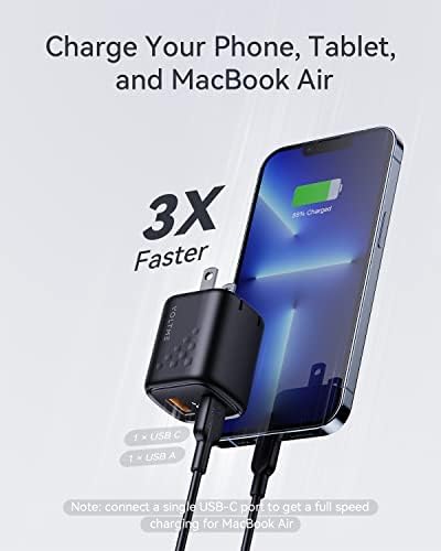 VOLTME 30 W USB C Dual-Port Fast Charger Block – Compact Foldable Wall Adapter for i Phone 14/13/12/11 Pro Max, Samsung, i Pad Pro, Pixel, Mac Book Air – Ultimate Travel Charger with Enhanced Compatibility and Speed
