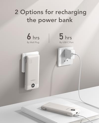 VEGER 10000 m Ah Slim Fast Charging Portable Power Bank with Built-In Cables and Wall Plug – Essential Travel Battery Pack for i Phone, i Pad, Samsung & More in Vibrant Green – Unmatched Convenience and Speed for Mobile Users