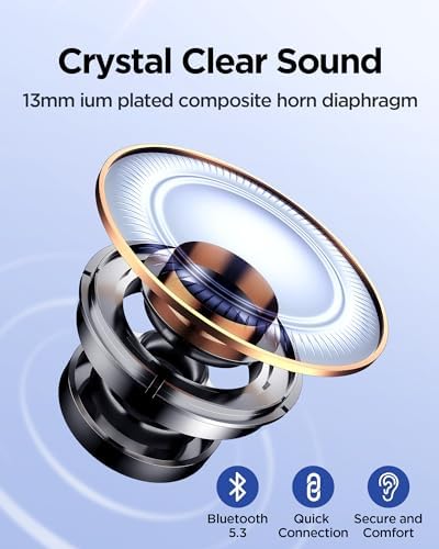 PISEN P1 Bluetooth 5.3 Wireless Earbuds – Featherweight Hi-Fi Stereo Headphones with IPX5 Waterproof Protection, Integrated Microphone for Seamless Hands-Free Communication, Ideal for Active Lifestyles and Daily Use – Sleek White Aesthetic for Superior Audio Performance