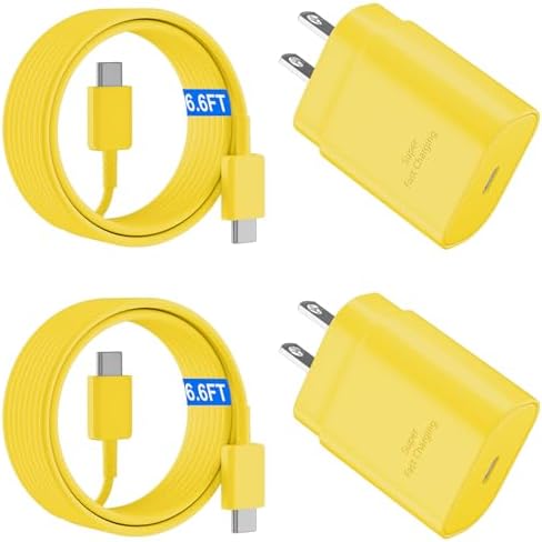 25 W Ultra-Fast Samsung Charger with 6.6 FT USB-C Cable | Rapid Charging Solution for Galaxy S25/S24/S23/S22/S21/Note Series | High-Speed Performance & Safety Features for On-the-Go Users | Ideal for Travel & Everyday Use | Boost Your Device’s Battery Life Effortlessly