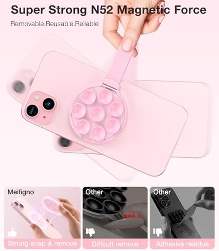 Revolutionary Mag Safe-Compatible Magnetic Phone Mount – Premium Silicone Suction Cup Holder for i Phone 16 Pro Max/15/14/13/12 Series – Essential Hands-Free Grip for Content Creators & Influencers – Stylish Pink Design for Optimal Stability and Versatility