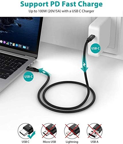 NIMASO USB C 3.1 Gen 2 Cable – 10 Gbps Data Transfer & 4 K Video Output | 100 W PD Fast Charging for i Phone 16, Mac Book, i Pad Pro 2020 & More | Ultimate Versatility for Modern Devices | Unmatched Durability & Speed for Seamless Connectivity