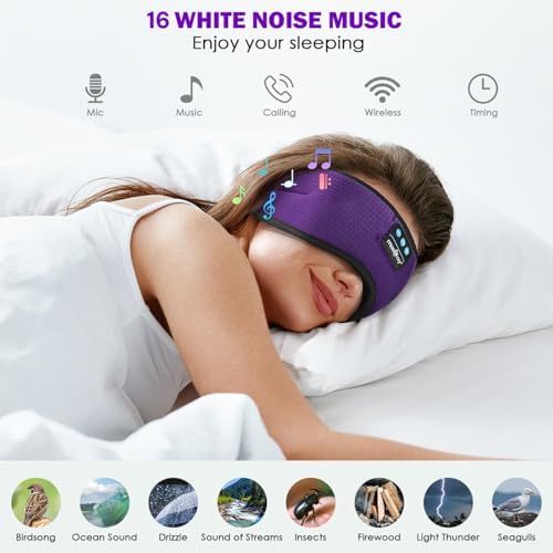 Transform Your Sleep Experience with the MUSICOZY Bluetooth Sleep Mask – Premium Wireless Eye Cover Featuring Built-In Earbuds for Ultimate Comfort, Perfect for Side Sleepers, Office Relaxation, and Travel – Advanced Bluetooth 5.4 Connectivity for Effortless Pairing and High-Quality Sound, Ideal Tech Gift for Anyone Seeking Restful Slumber.