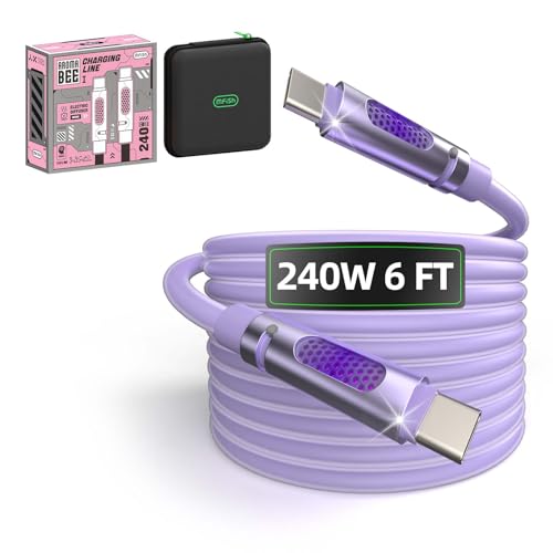 Revolutionize Your Charging Routine with the 240 W USB-C to USB-C Cable – Unmatched 480 Mbps Data Transfer, Universal Compatibility for i Phone 16/15 Pro Max, Galaxy S25/S24, & More – 6 FT of Enhanced Flexibility for Fast Charging & Reliable Performance