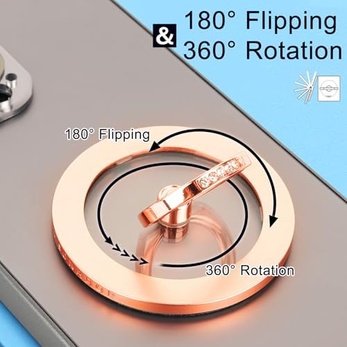Experience Unmatched Elegance and Functionality with the EI Sonador Magnetic Phone Grip – Premium Transparent Gold Diamond Ring Holder for i Phone 14 Plus, 13, 12 Pro Max & Mini – Ideal for Effortless Selfies and Hands-Free Use, Enhanced Mag Safe Compatibility, Lightweight Removable Design for Ultimate Convenience