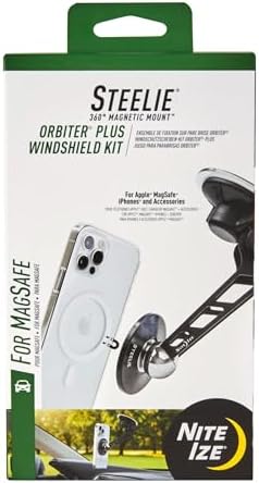 Transform Your Driving Experience with the Nite Ize Steelie Windshield Mount – Superior Magnetic Phone Holder for Effortless Access to GPS and Calls – Premium Compatibility with Mag Safe and Most Smartphones – Quick Squeeze Design for Instant Attachment – 360-Degree Rotation for Optimal Viewing – Durable and Easy to Install Car Accessory for Enhanced Safety and Convenience