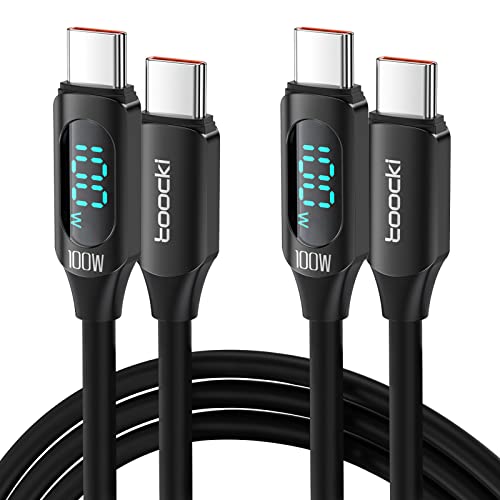 Ultra-Fast 100 W USB C to USB C Cable 2-Pack – 6.6 FT Silicone Charging Cables with LED Display for Samsung Galaxy Z Flip5, Fold5, Flip4, Fold4 – High-Speed 5 A Power Delivery, Enhanced Durability, and Compatibility for All Your Devices