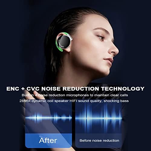 Premium Open-Ear Bluetooth Headphones V5.3 – Secure Fit Sports Audio with Advanced Noise Cancellation, Long Battery Life, and Universal Compatibility for Fitness, Commuting, and Everyday Use