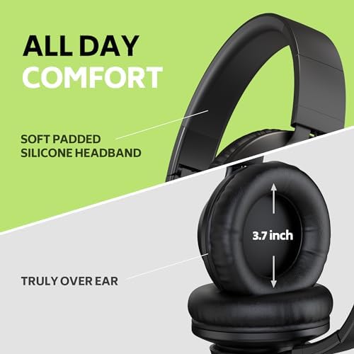 Transform Learning Environments with AILIHEN Kids Wired Headphones – 6 Pack of Comfortable, Durable Headsets with Built-In Microphones for K-12 Education, Perfectly Compatible with Chromebooks, Laptops & Computers (Black) – Optimal for Collaborative Projects & Engaging Online Classes