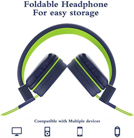 ELECDER i37 Foldable Kids Headphones – Lightweight, Adjustable On-Ear Wired Headphones in Vibrant Peach/Purple for School, Travel & Home Learning – Perfect Audio Companion for Young Learners & Teens with Comfortable Fit and Universal Device Compatibility