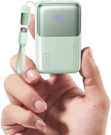 INIU Ultra-Compact 10,000 m Ah Power Bank – 45 W PD Fast Charger with Detachable USB-C Cable – Ultimate Portable Solution for i Phone 16, Samsung S24 & Mac Book Air – Unmatched Safety with 3-Year Warranty – Redefining Mobile Charging Efficiency and Convenience