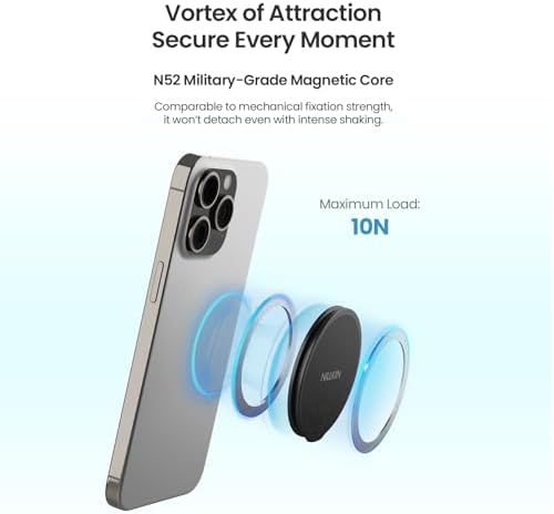 Nillkin Magnetic Phone Grip Stand for i Phone 16/15 Pro & Samsung Pixel – Ultimate Mag Safe-Compatible Holder with Enhanced Stability and Ergonomic Design for Secure Handling and Effortless Navigation (Black)