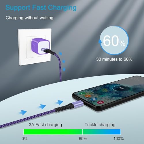 Premium 6 FT Braided USB A to USB C Cable 5 Pack – Fast Charging Solution for Samsung Galaxy S Series, LG Devices & More – Enhanced Durability, Flexibility, and Compatibility for All Android Users – Elevate Your Charging Experience Today!