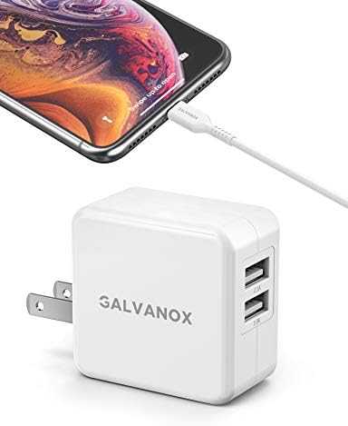 Galvanox 10 W MFi Certified i Phone Charger with Wall Plug – Fast Charging Lightning to USB Cable for i Phone 7/8 Plus, X/XR/Xs, 11/12/13/14 Plus, and 14 Pro Max – Compact, Durable Power Adapter for Effortless Charging at Home or On-the-Go