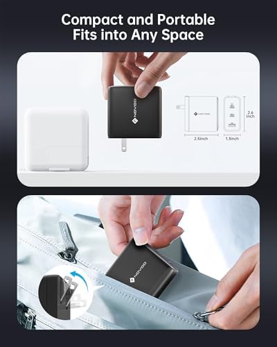 100 W Ga N USB-C Charger – Fast 3-Port PD3.0 Power Adapter for Mac Book Pro & Air, i Phone 15, i Pad Pro – Compact Multi-Device Charging Station with Enhanced Compatibility & Safety Features – Ultra-Fast Charging, 120 W Total Output, Overheat & Short-Circuit Protection