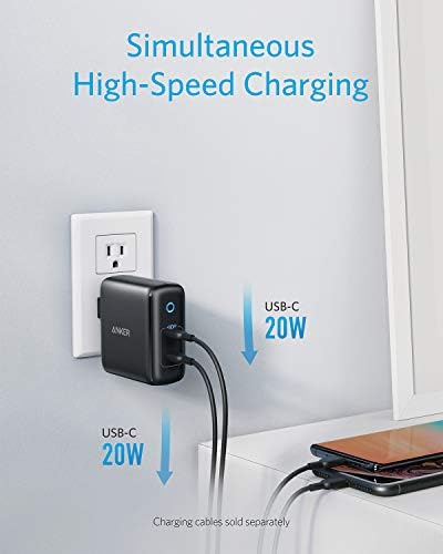 Anker Power Port III Duo 40 W USB-C Fast Charger – Dual-Port, Foldable Travel Charger with Power IQ 3.0 for i Phone 15 Series, Galaxy, Pixel, i Pad & More – Optimal Charging Speed & Enhanced Device Compatibility