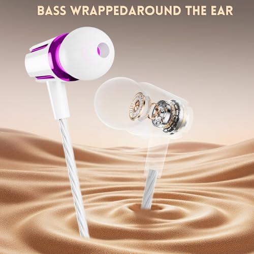 High-Performance Wired Earbuds with Microphone – 5-Pack Heavy Bass Headphones for Ultimate Sound Clarity | 3.5 mm Jack Earphones by Kirababy – Comfortable, Durable, and Versatile for Workouts, Commuting, and Home Use