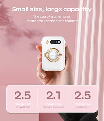 Ultra-Compact 10000 m Ah Fast Charging Power Bank with Built-in Cables and LED Display – Cute, Lightweight Design for i Phone, Samsung, and Tablets – Perfect Travel Companion for Effortless Power On-the-Go