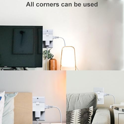 Ultra Slim 3-Way Plug Extender with 360° Rotatable Socket – Compact Travel AC Adapter Splitter for Home and On-the-Go Charging in Stylish Blue and Pink – Lightning-Fast Power Delivery with Superior Compatibility for All Devices